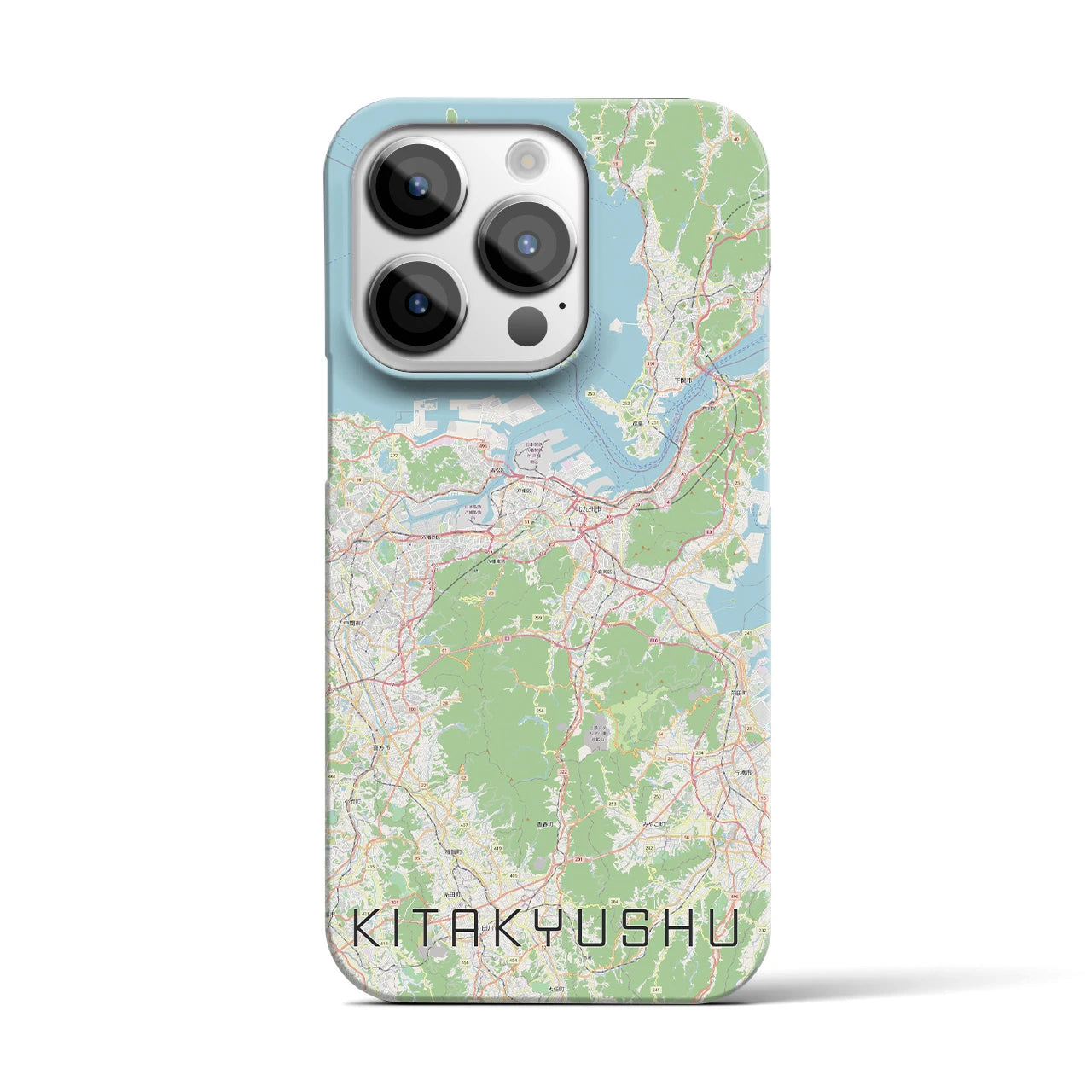【北九州】地図柄iPhoneケース（バックカバータイプ・ナチュラル）iPhone 14 Pro 用