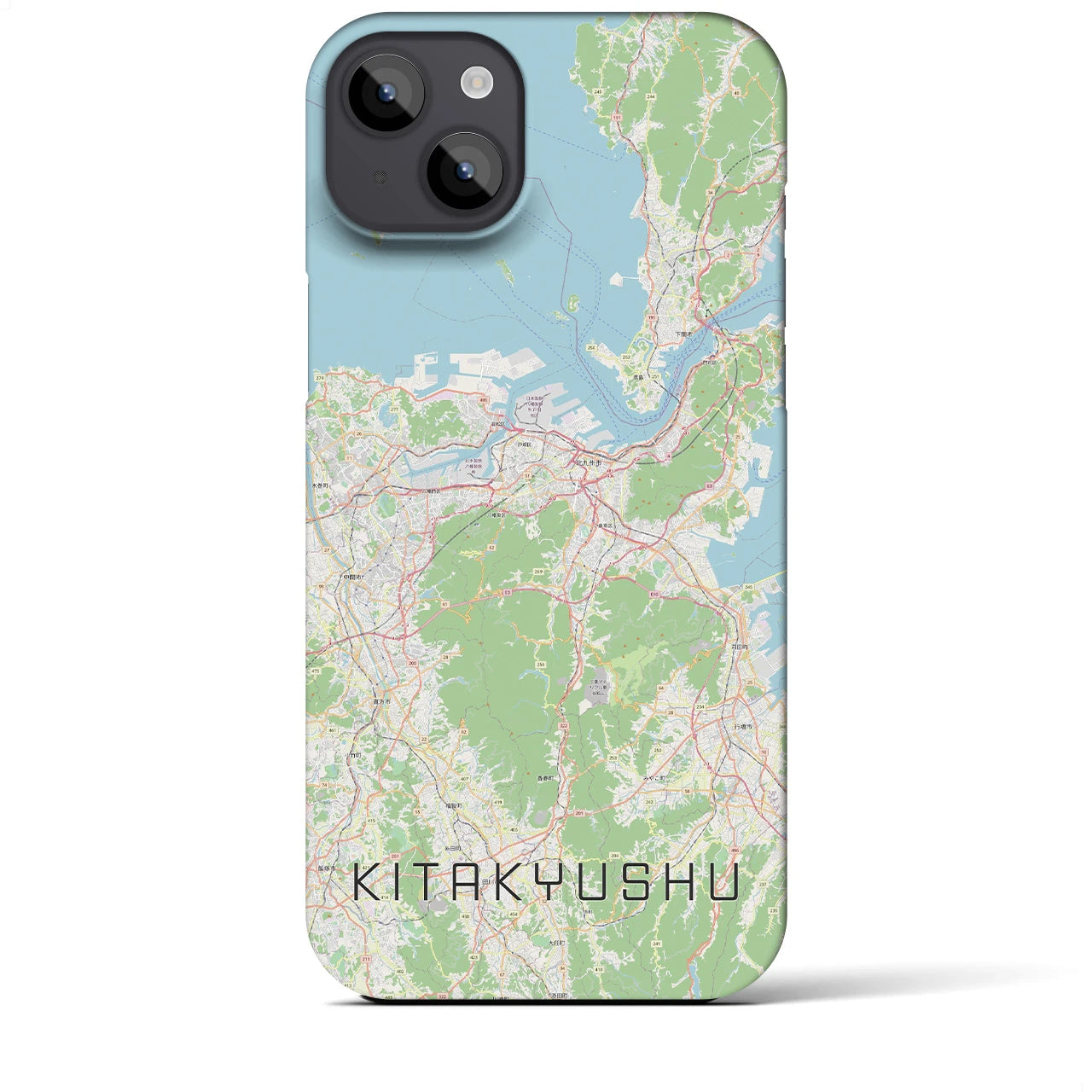 【北九州】地図柄iPhoneケース（バックカバータイプ・ナチュラル）iPhone 14 Plus 用