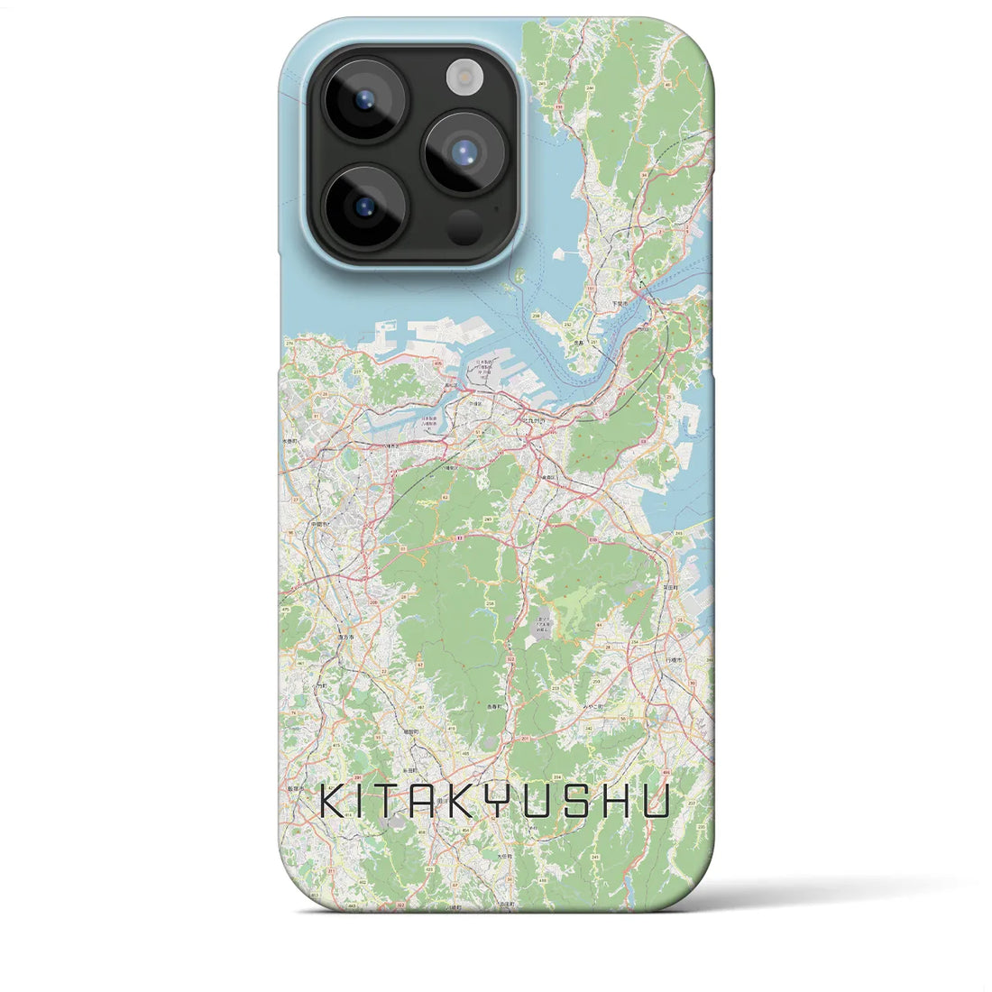 【北九州】地図柄iPhoneケース（バックカバータイプ・ナチュラル）iPhone 15 Pro Max 用