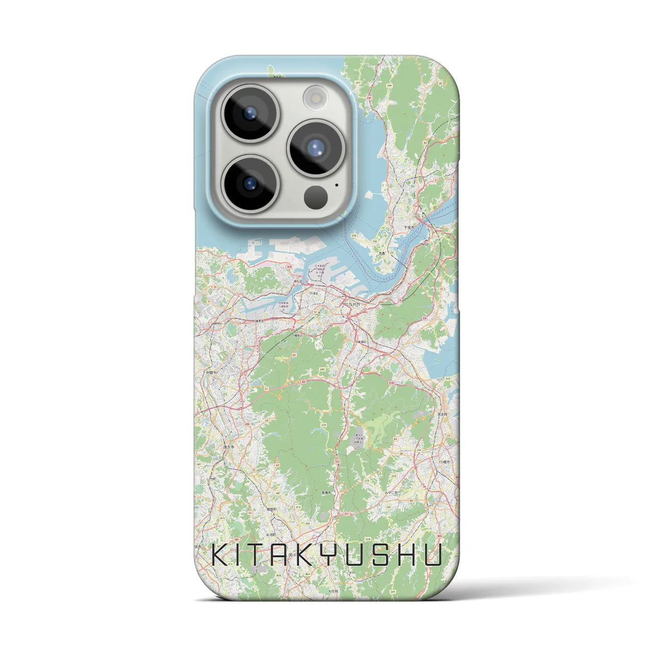 【北九州】地図柄iPhoneケース（バックカバータイプ・ナチュラル）iPhone 15 Pro 用