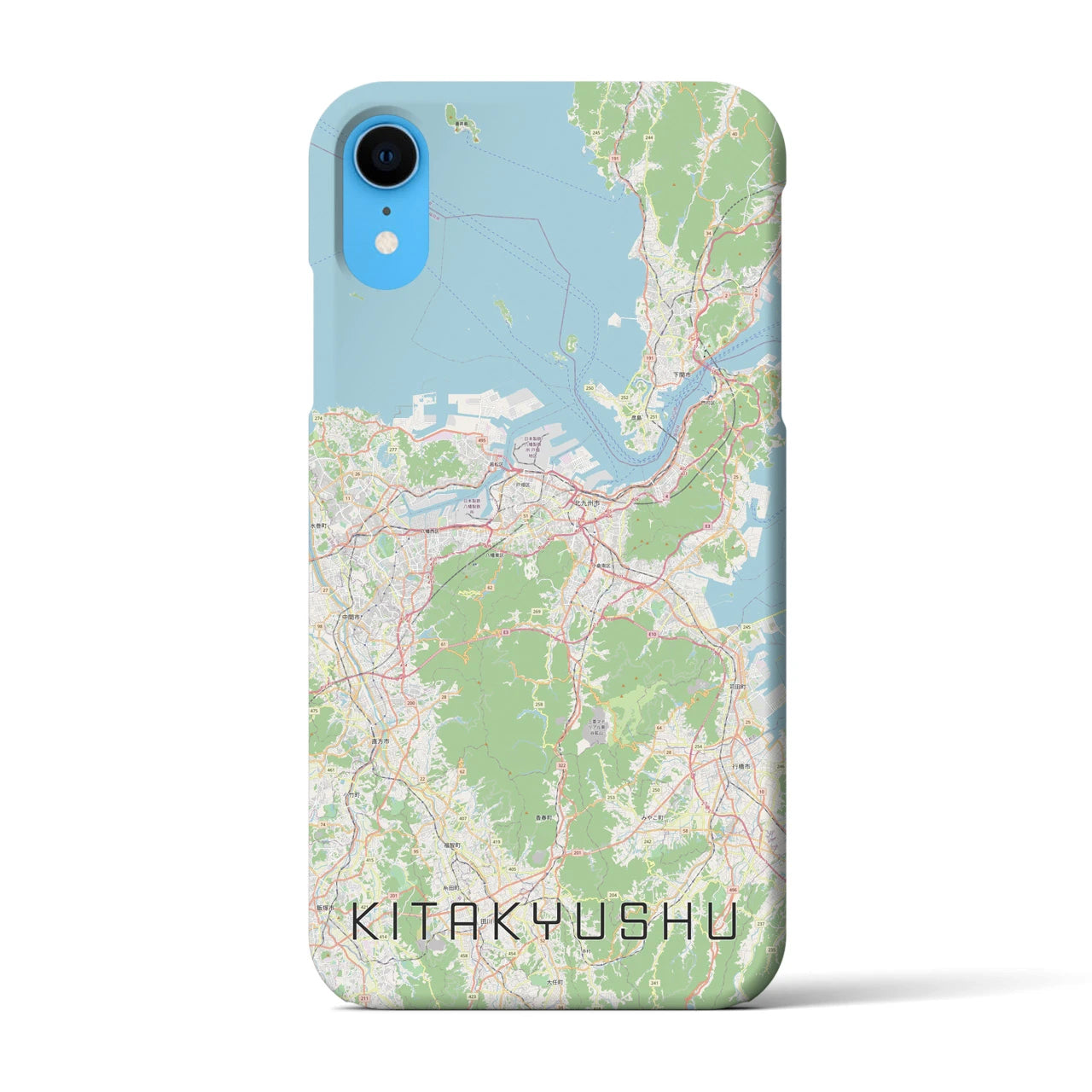 【北九州】地図柄iPhoneケース（バックカバータイプ・ナチュラル）iPhone XR 用