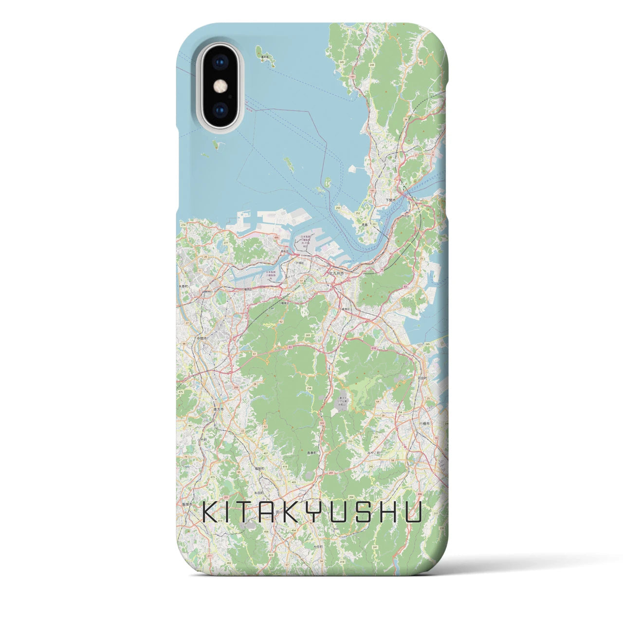 【北九州】地図柄iPhoneケース（バックカバータイプ・ナチュラル）iPhone XS Max 用