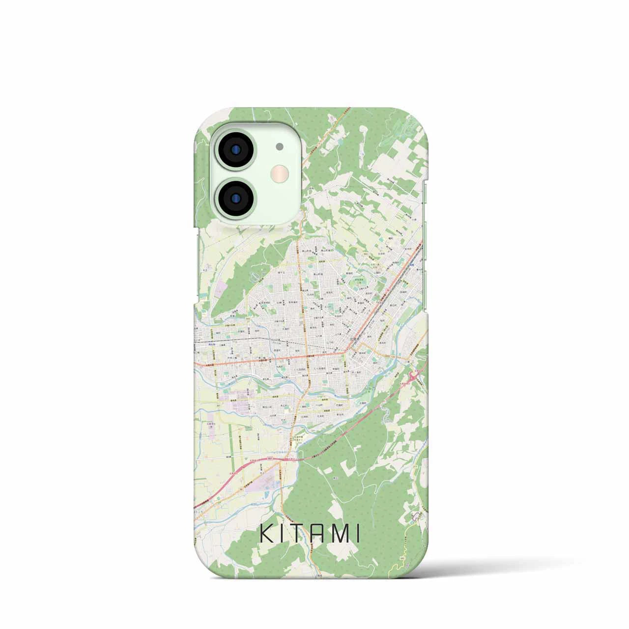 【北見】地図柄iPhoneケース（バックカバータイプ・ナチュラル）iPhone 12 mini 用