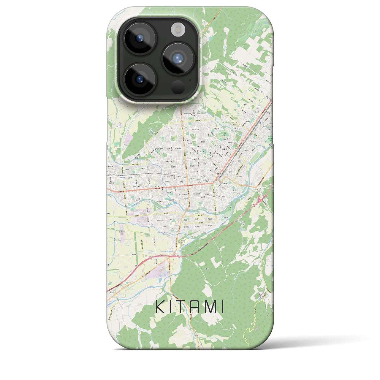 【北見】地図柄iPhoneケース（バックカバータイプ・ナチュラル）iPhone 15 Pro Max 用