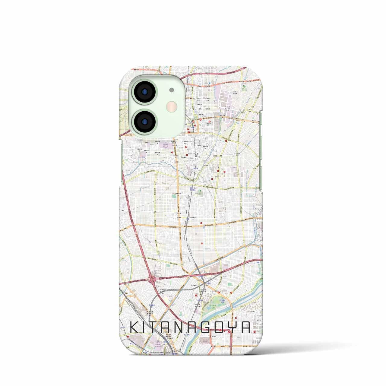 【北名古屋】地図柄iPhoneケース（バックカバータイプ・ナチュラル）iPhone 12 mini 用