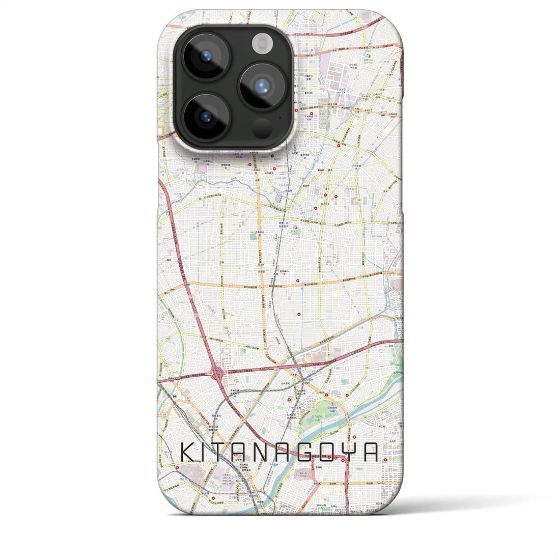 【北名古屋】地図柄iPhoneケース（バックカバータイプ・ナチュラル）iPhone 15 Pro Max 用