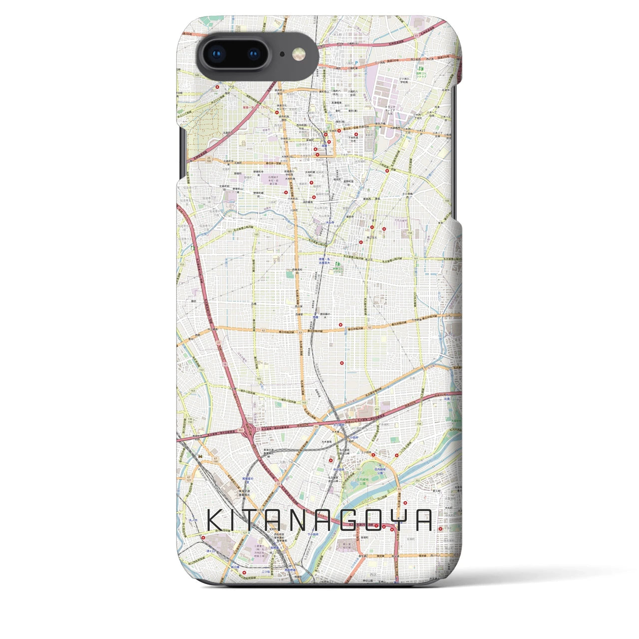 【北名古屋】地図柄iPhoneケース（バックカバータイプ・ナチュラル）iPhone 8Plus /7Plus / 6sPlus / 6Plus 用
