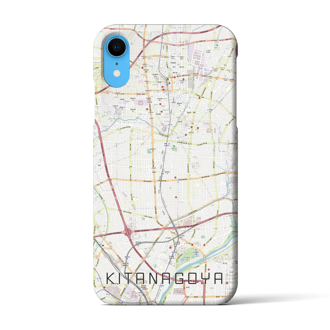 【北名古屋】地図柄iPhoneケース（バックカバータイプ・ナチュラル）iPhone XR 用