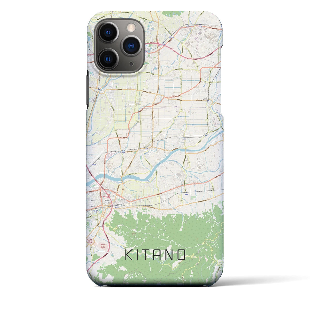 【北野】地図柄iPhoneケース（バックカバータイプ・ナチュラル）iPhone 11 Pro Max 用