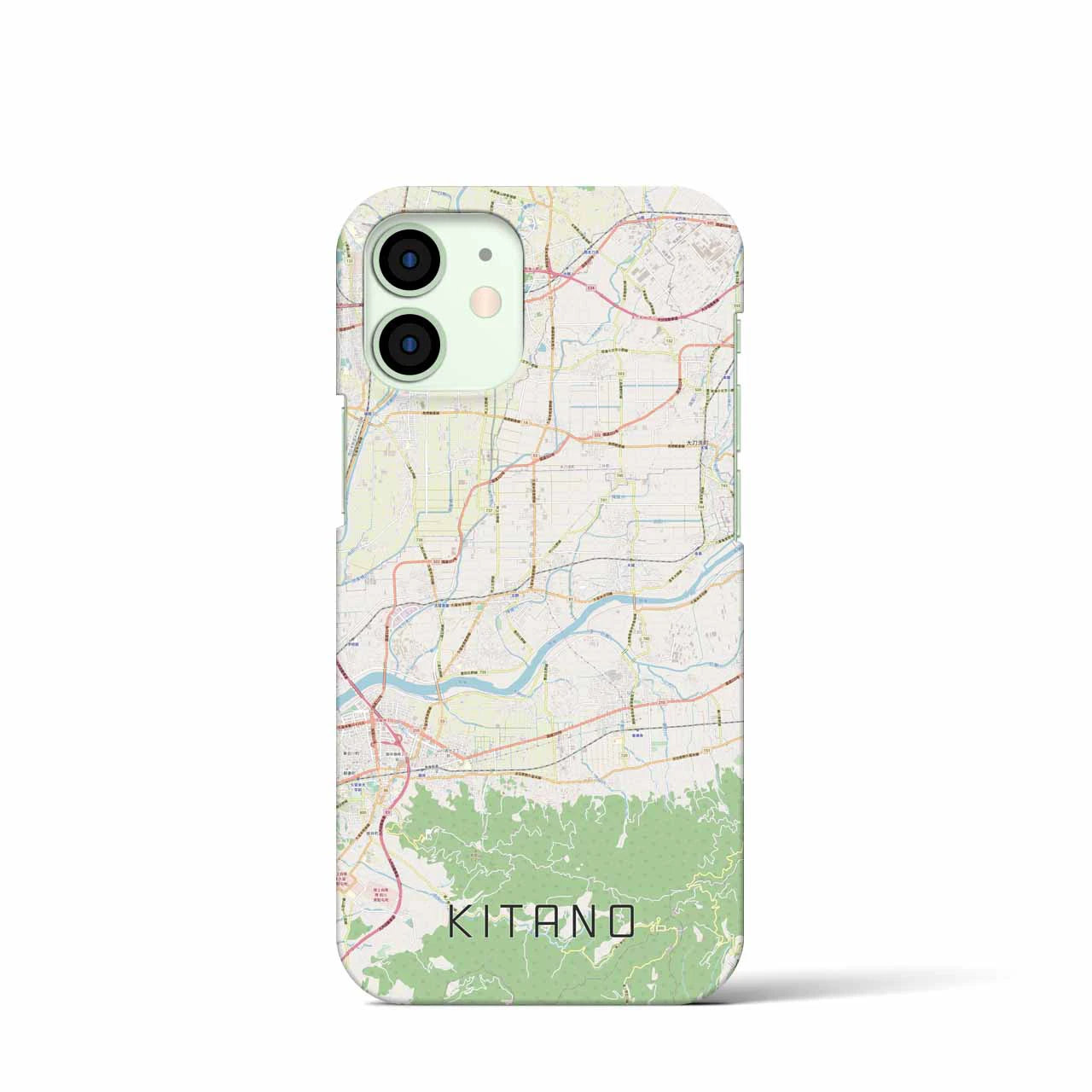【北野】地図柄iPhoneケース（バックカバータイプ・ナチュラル）iPhone 12 mini 用