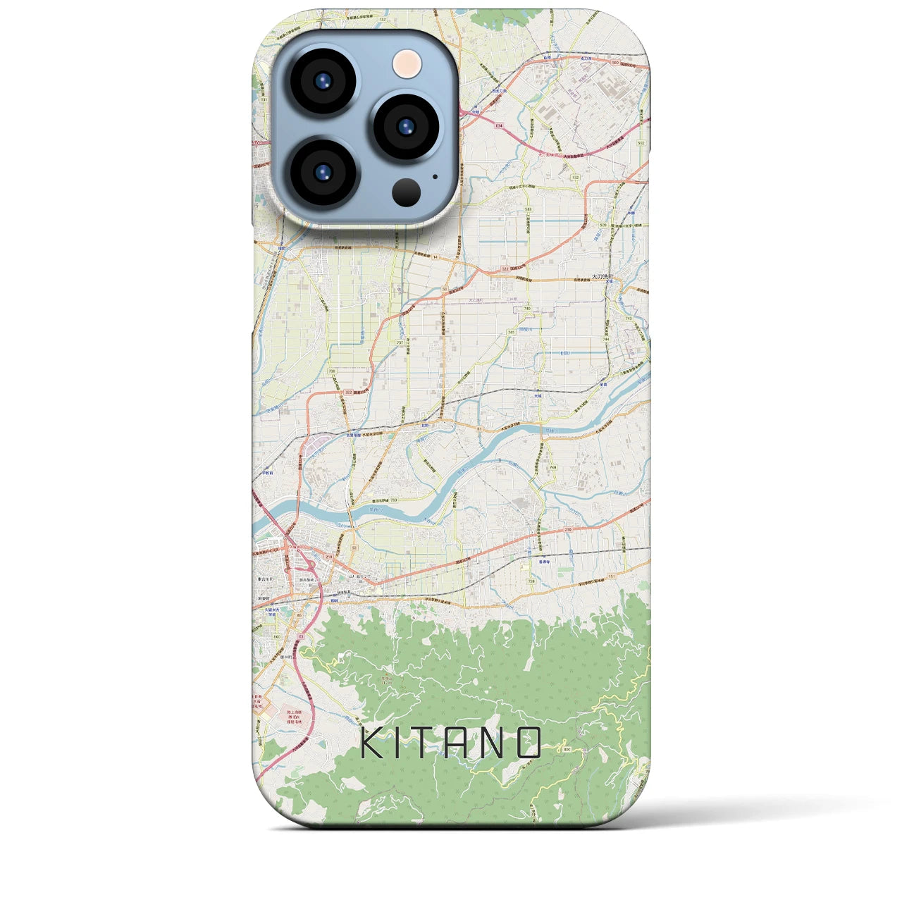 【北野】地図柄iPhoneケース（バックカバータイプ・ナチュラル）iPhone 13 Pro Max 用