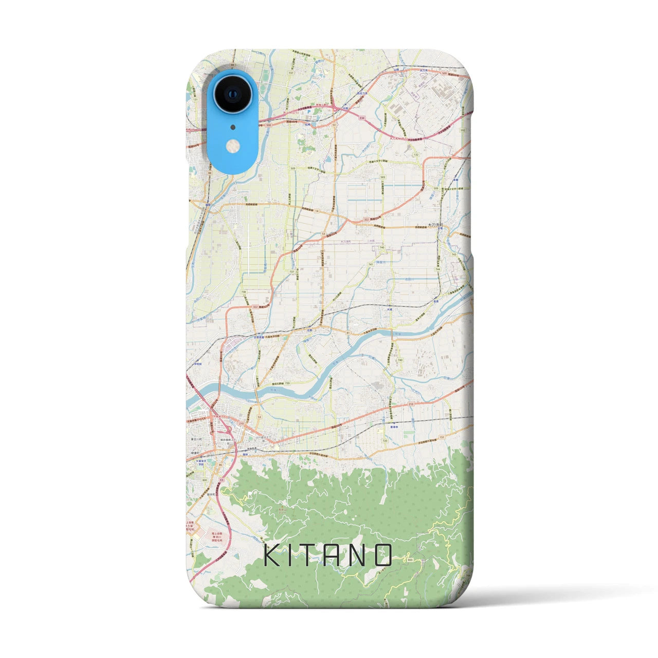 【北野】地図柄iPhoneケース（バックカバータイプ・ナチュラル）iPhone XR 用