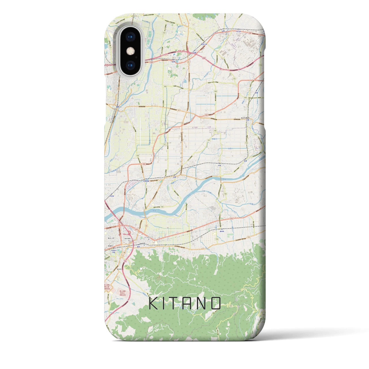 【北野】地図柄iPhoneケース（バックカバータイプ・ナチュラル）iPhone XS Max 用