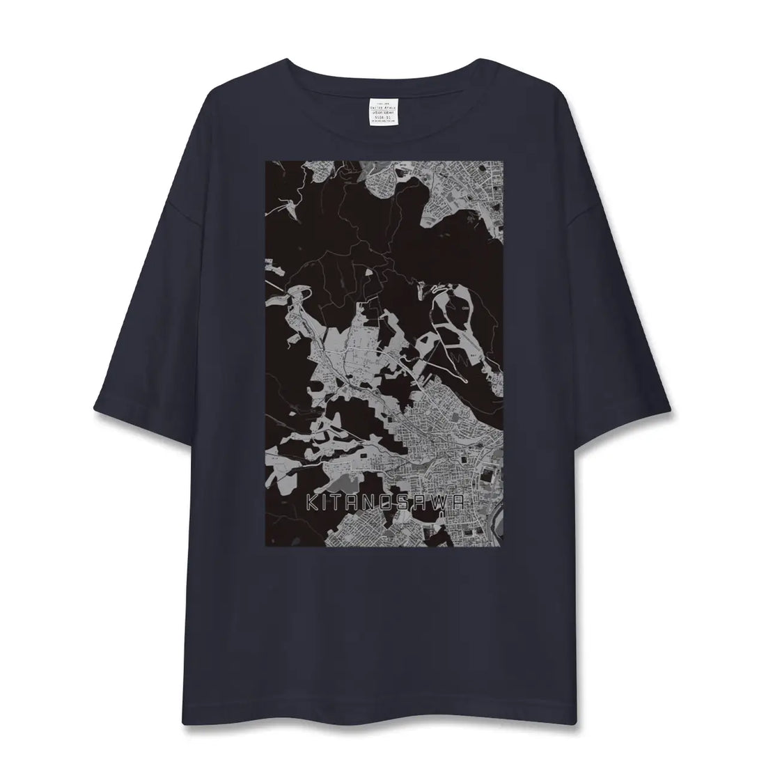 【北の沢(北海道)】地図柄ビッグシルエットTシャツ