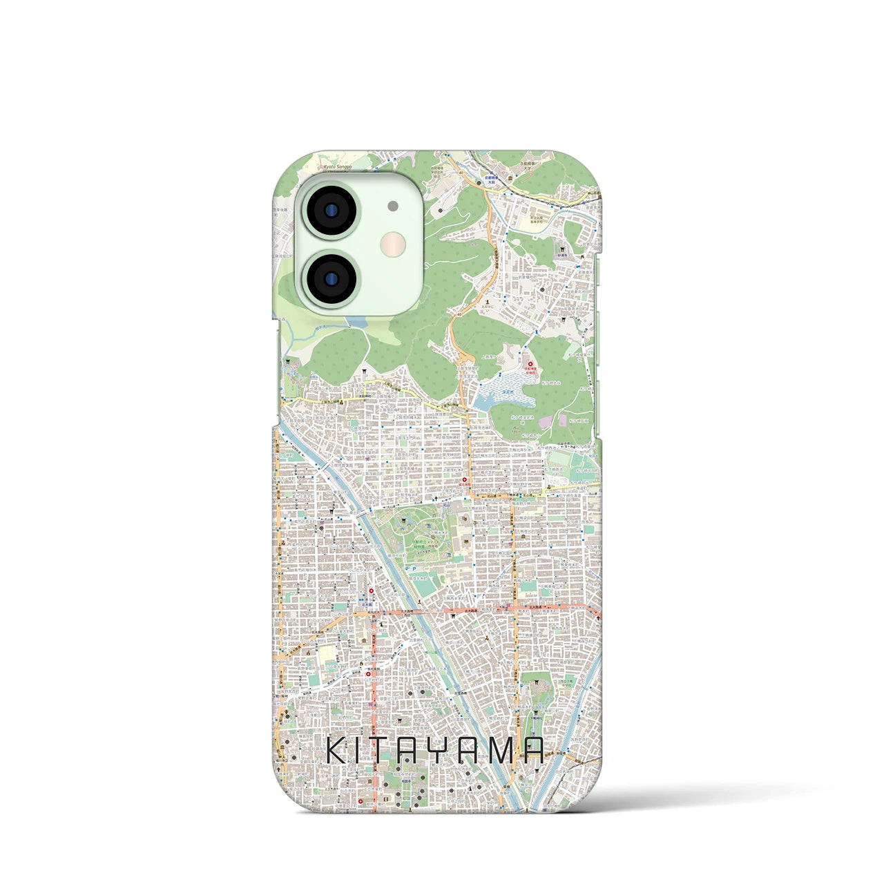 【北山】地図柄iPhoneケース（バックカバータイプ・ナチュラル）iPhone 12 mini 用