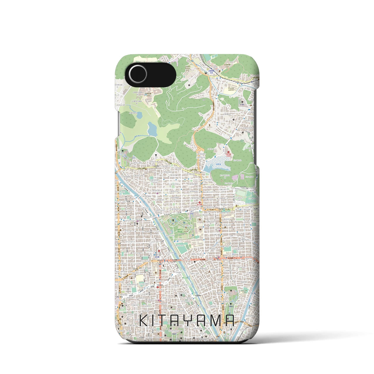 【北山】地図柄iPhoneケース（バックカバータイプ・ナチュラル）iPhone SE（第3 / 第2世代） / 8 / 7 / 6s / 6 用