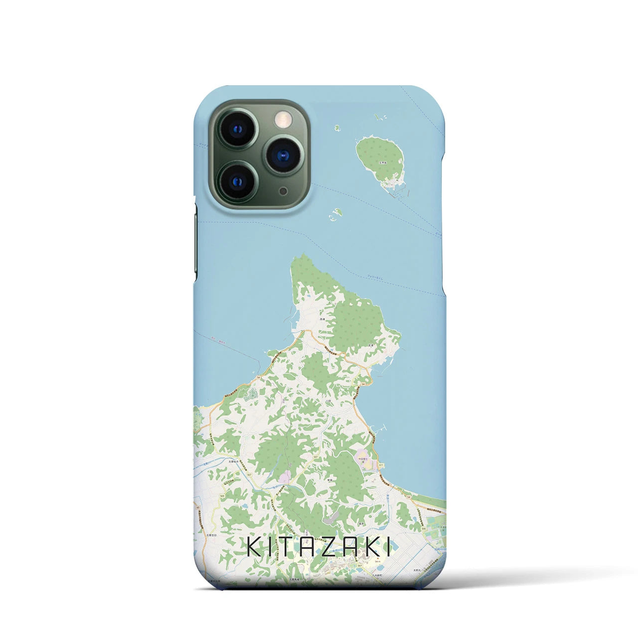【北崎】地図柄iPhoneケース（バックカバータイプ・ナチュラル）iPhone 11 Pro 用