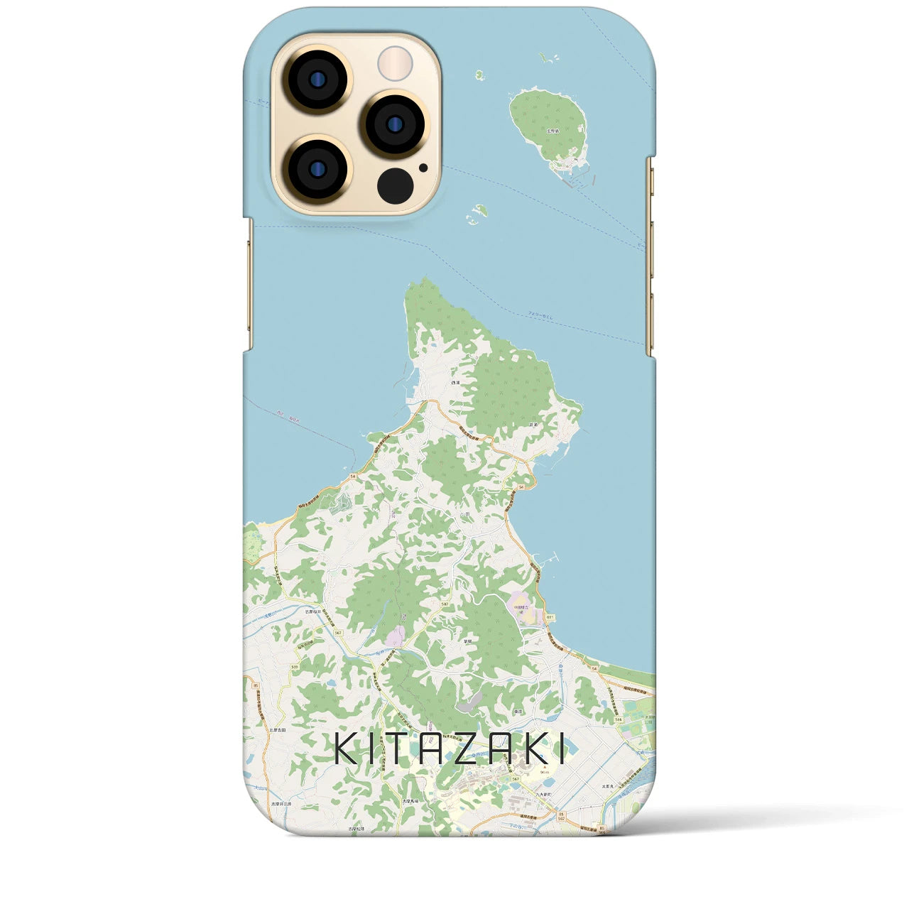 【北崎】地図柄iPhoneケース（バックカバータイプ・ナチュラル）iPhone 12 Pro Max 用