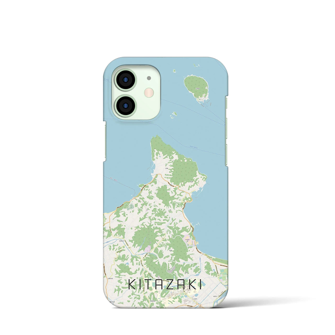 【北崎】地図柄iPhoneケース（バックカバータイプ・ナチュラル）iPhone 12 mini 用