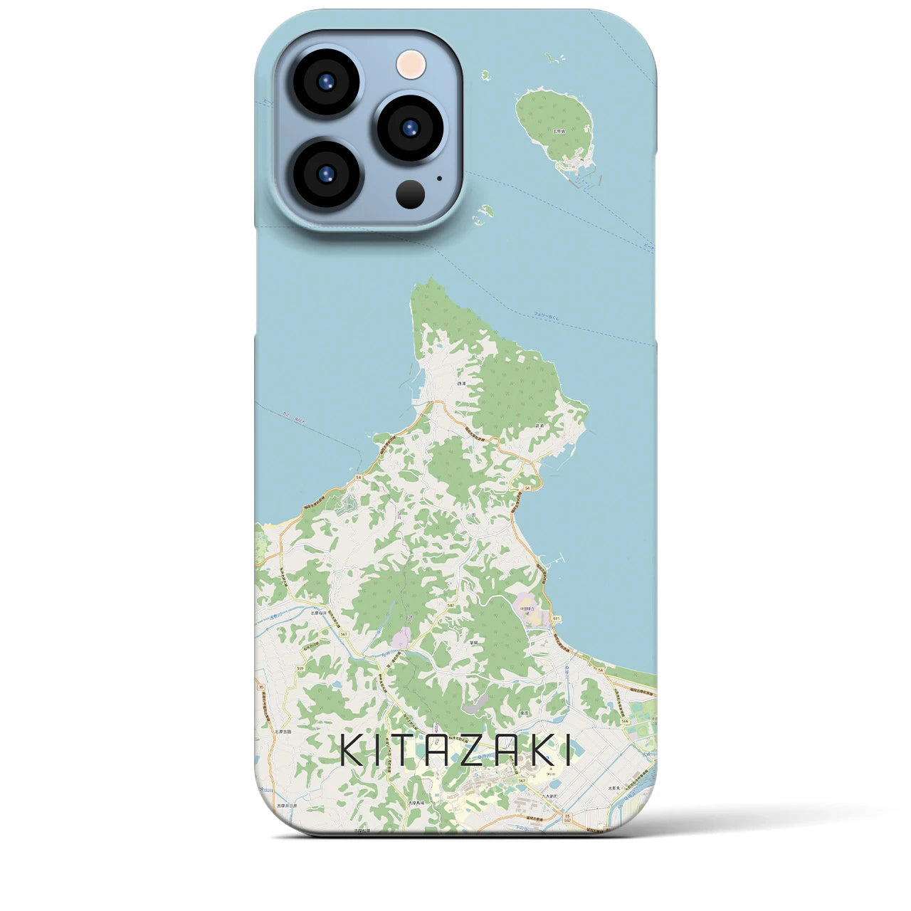 【北崎】地図柄iPhoneケース（バックカバータイプ・ナチュラル）iPhone 13 Pro Max 用