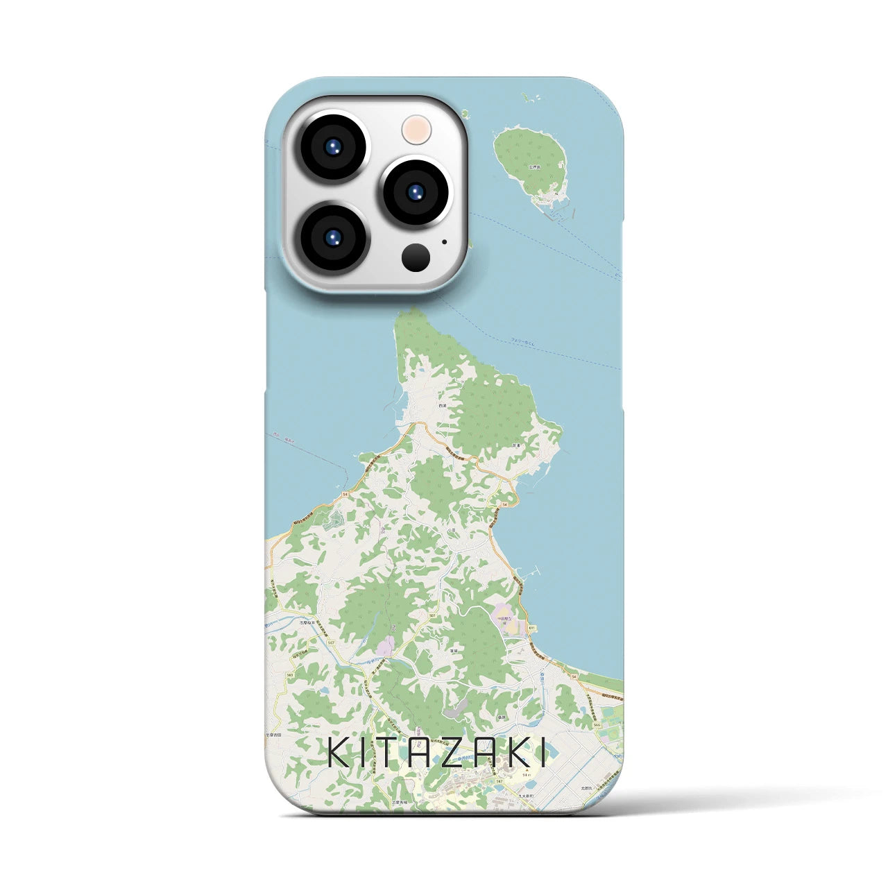 【北崎】地図柄iPhoneケース（バックカバータイプ・ナチュラル）iPhone 13 Pro 用