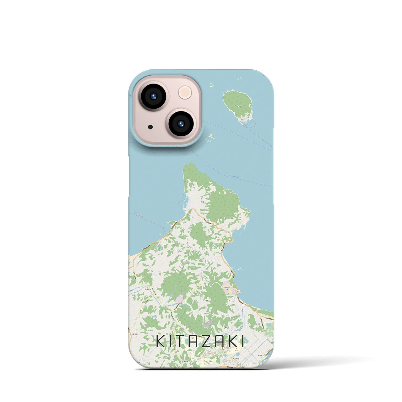 【北崎】地図柄iPhoneケース（バックカバータイプ・ナチュラル）iPhone 13 mini 用