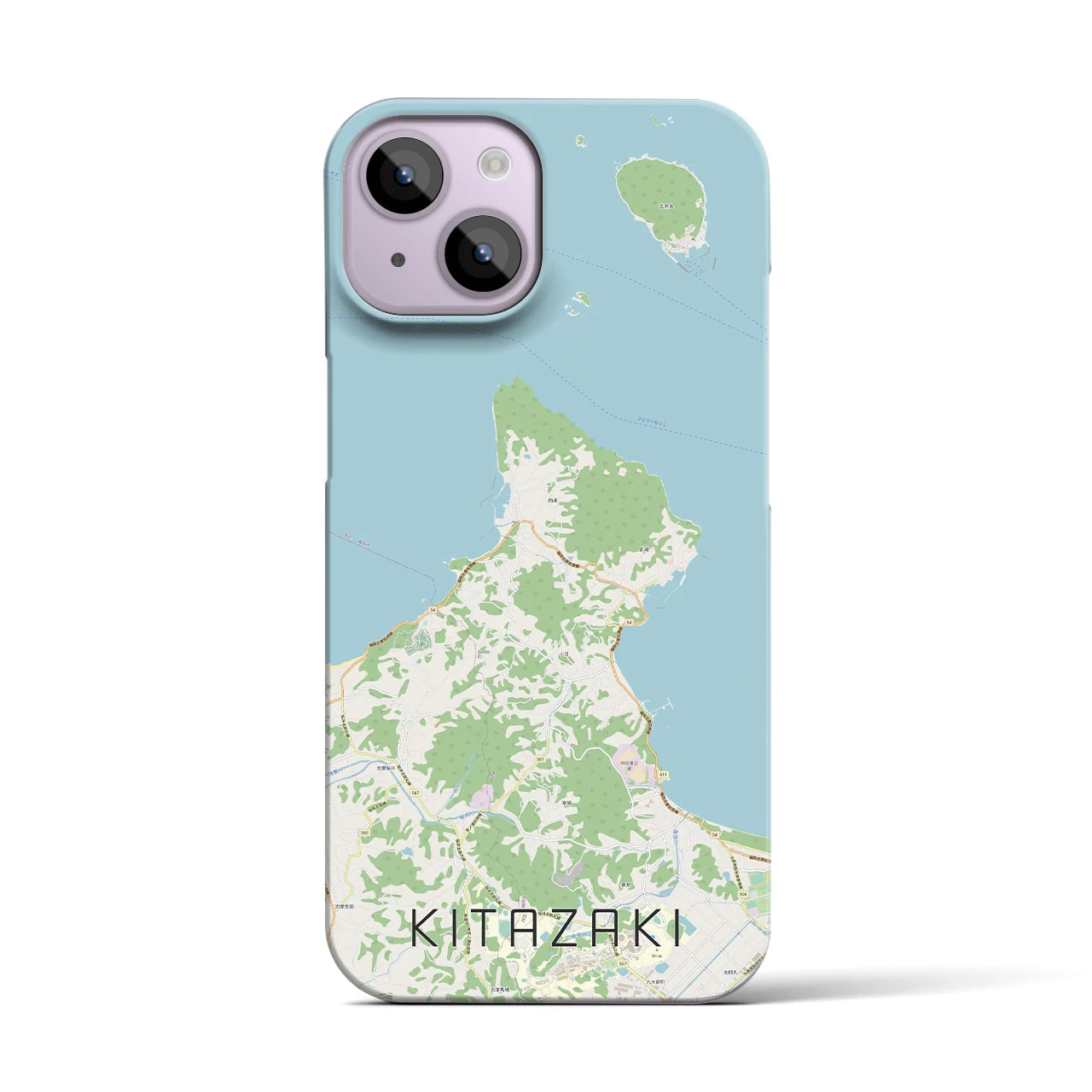 【北崎】地図柄iPhoneケース（バックカバータイプ・ナチュラル）iPhone 14 用