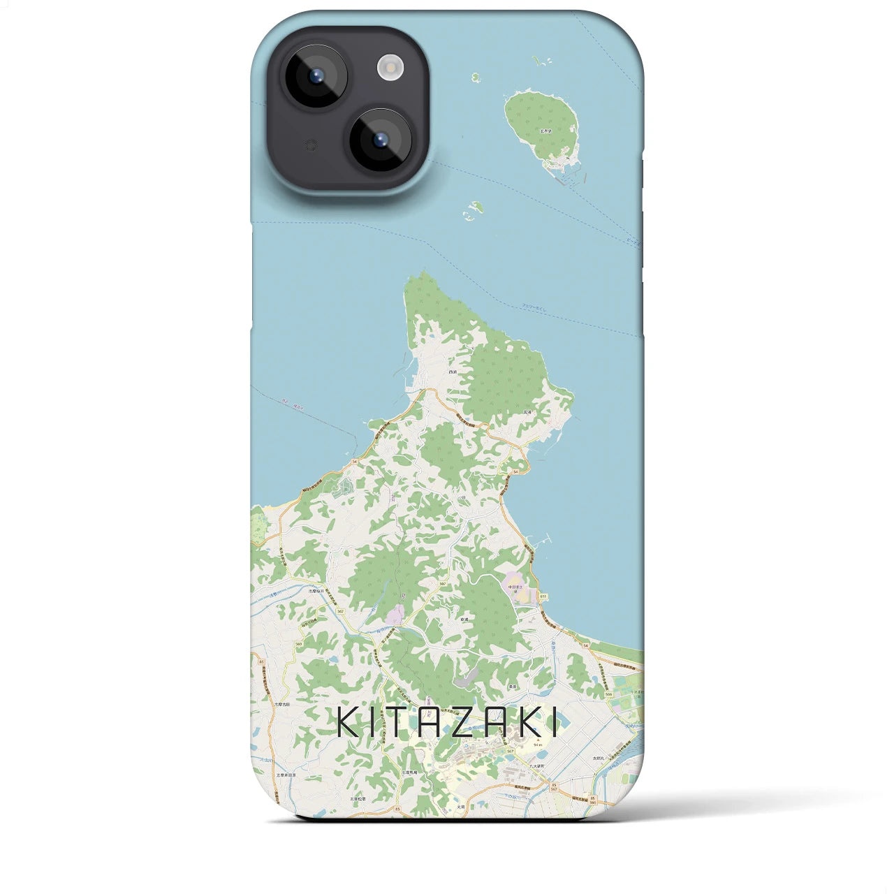 【北崎】地図柄iPhoneケース（バックカバータイプ・ナチュラル）iPhone 14 Plus 用