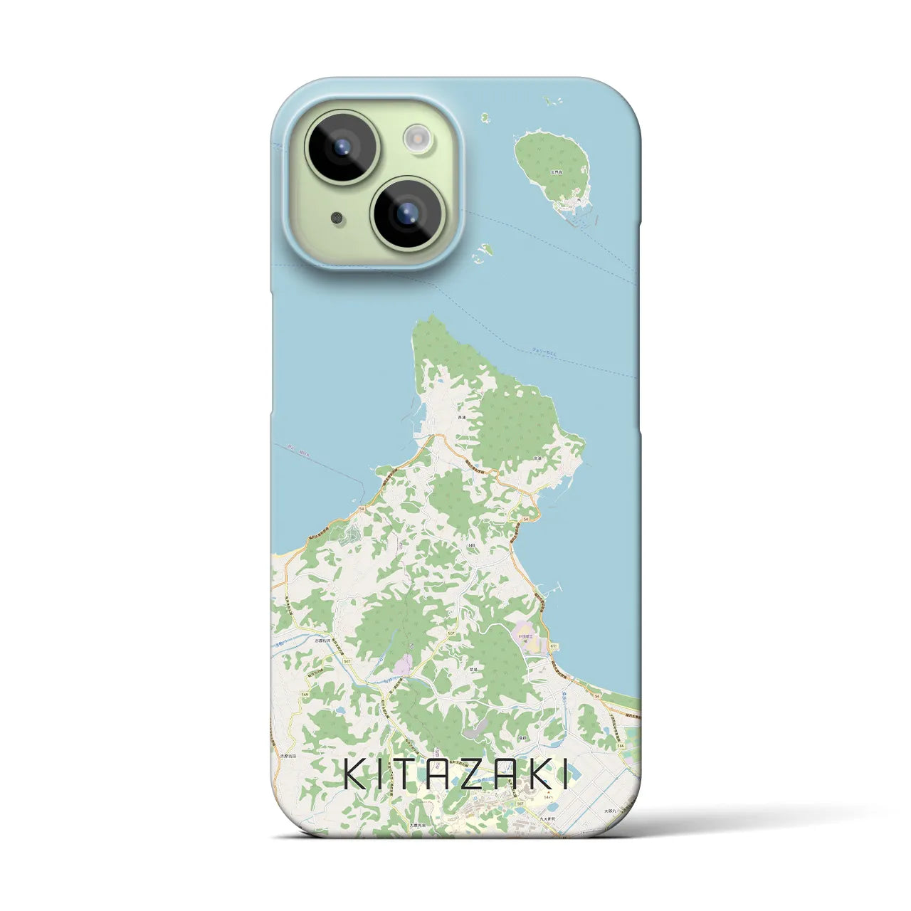 【北崎】地図柄iPhoneケース（バックカバータイプ・ナチュラル）iPhone 15 用