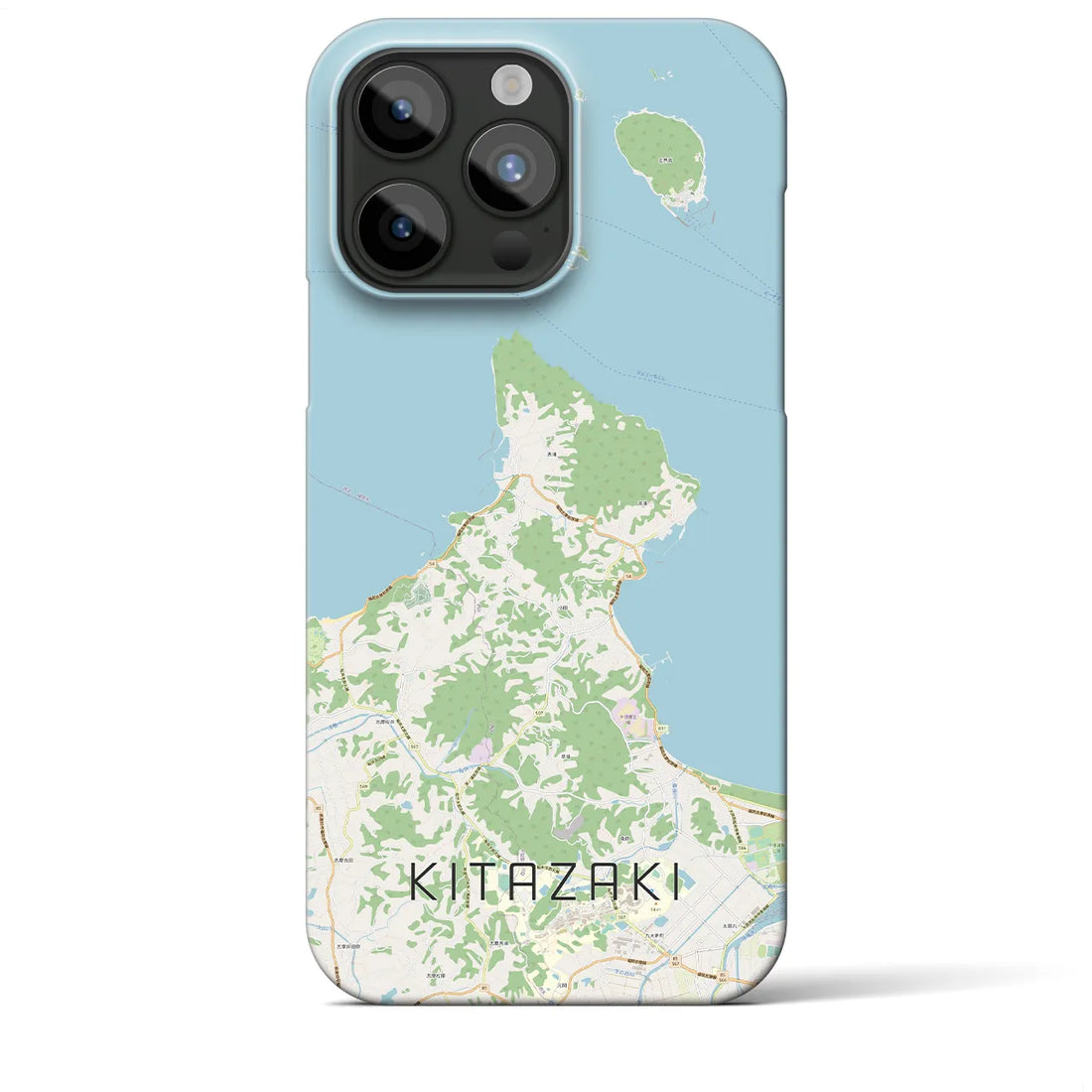 【北崎】地図柄iPhoneケース（バックカバータイプ・ナチュラル）iPhone 15 Pro Max 用