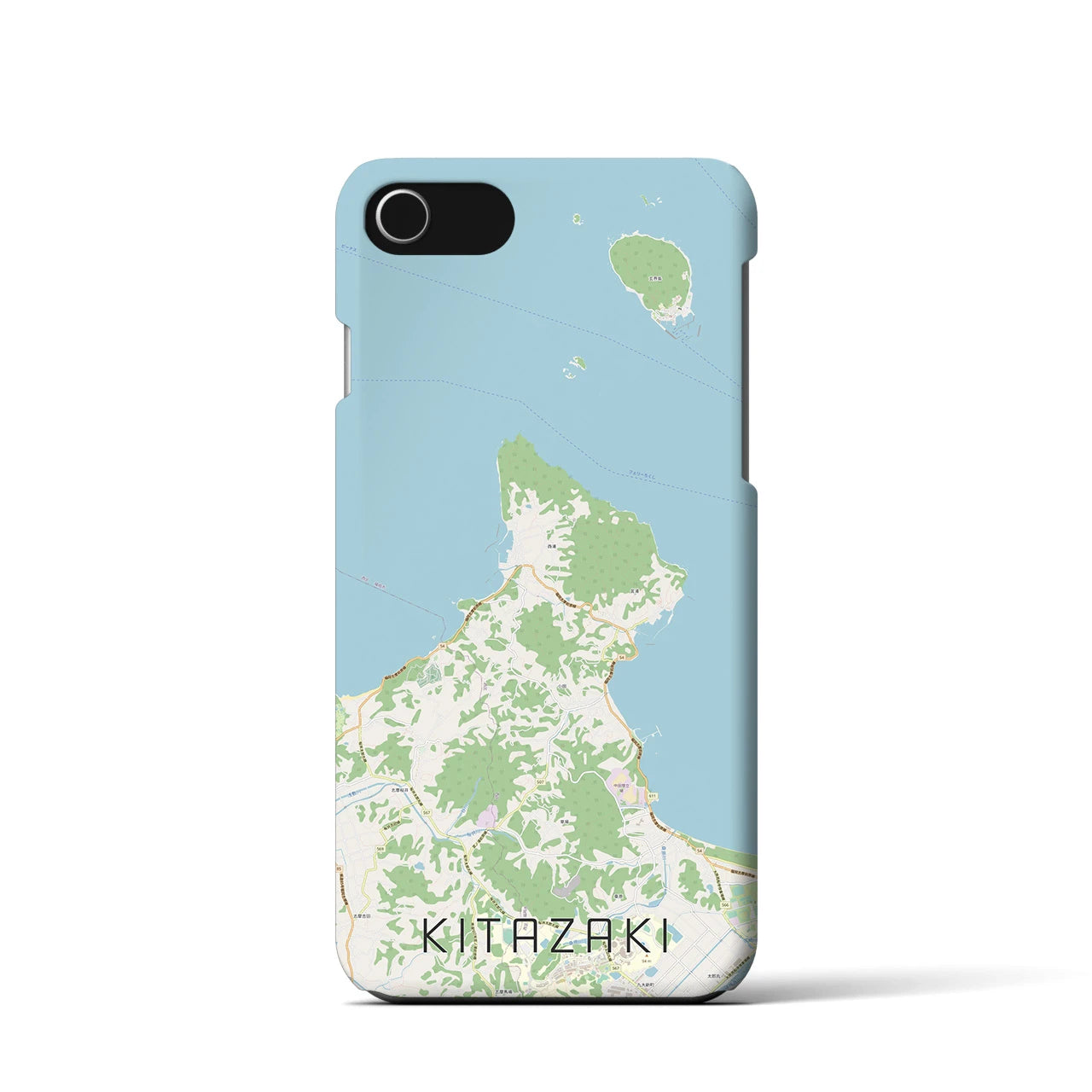 【北崎】地図柄iPhoneケース（バックカバータイプ・ナチュラル）iPhone SE（第3 / 第2世代） / 8 / 7 / 6s / 6 用