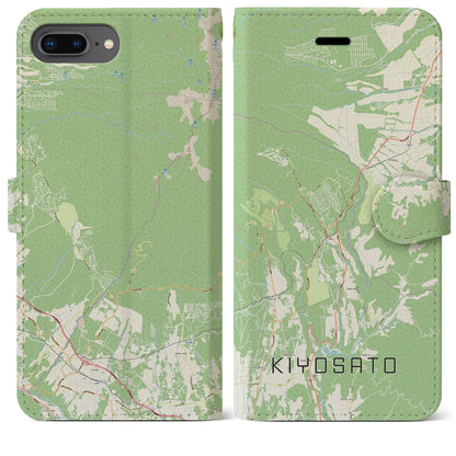 【清里（山梨県）】地図柄iPhoneケース（手帳タイプ）ナチュラル・iPhone 8Plus /7Plus / 6sPlus / 6Plus 用