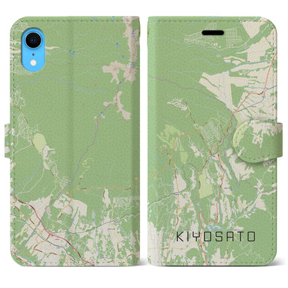 【清里（山梨県）】地図柄iPhoneケース（手帳タイプ）ナチュラル・iPhone XR 用
