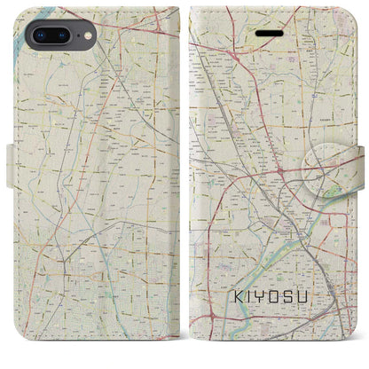 【清須（愛知県）】地図柄iPhoneケース（手帳タイプ）ナチュラル・iPhone 8Plus /7Plus / 6sPlus / 6Plus 用