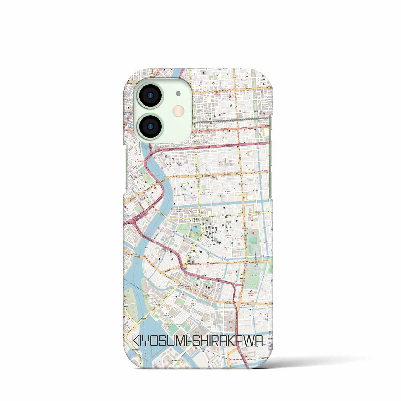 【清澄白河】地図柄iPhoneケース（バックカバータイプ・ナチュラル）iPhone 12 mini 用