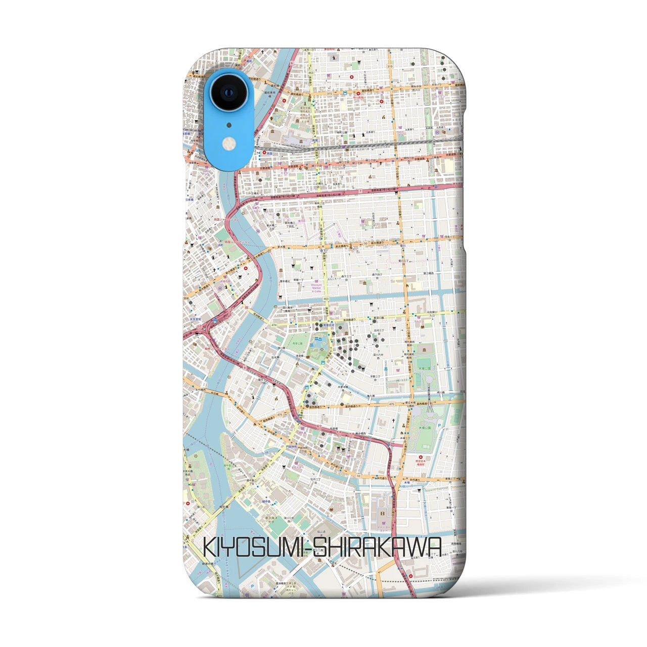 【清澄白河】地図柄iPhoneケース（バックカバータイプ・ナチュラル）iPhone XR 用