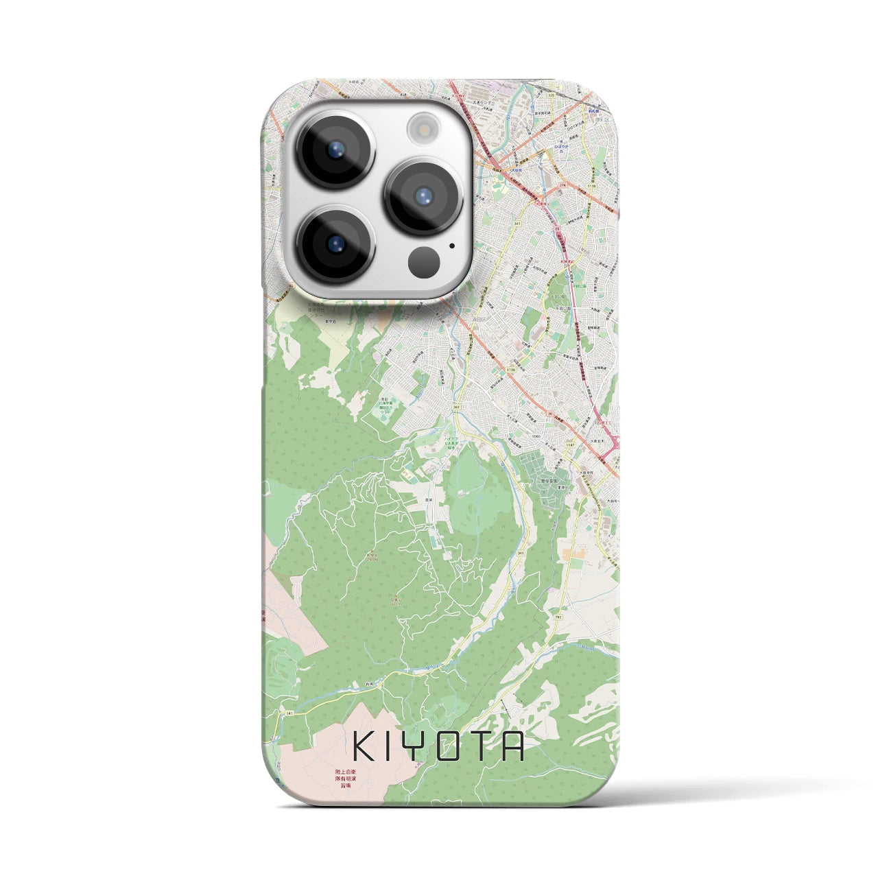 【清田】地図柄iPhoneケース（バックカバータイプ・ナチュラル）iPhone 14 Pro 用