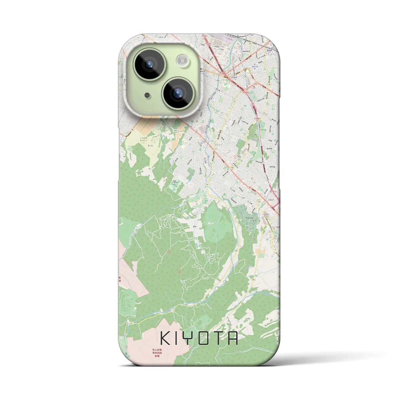 【清田】地図柄iPhoneケース（バックカバータイプ・ナチュラル）iPhone 15 用