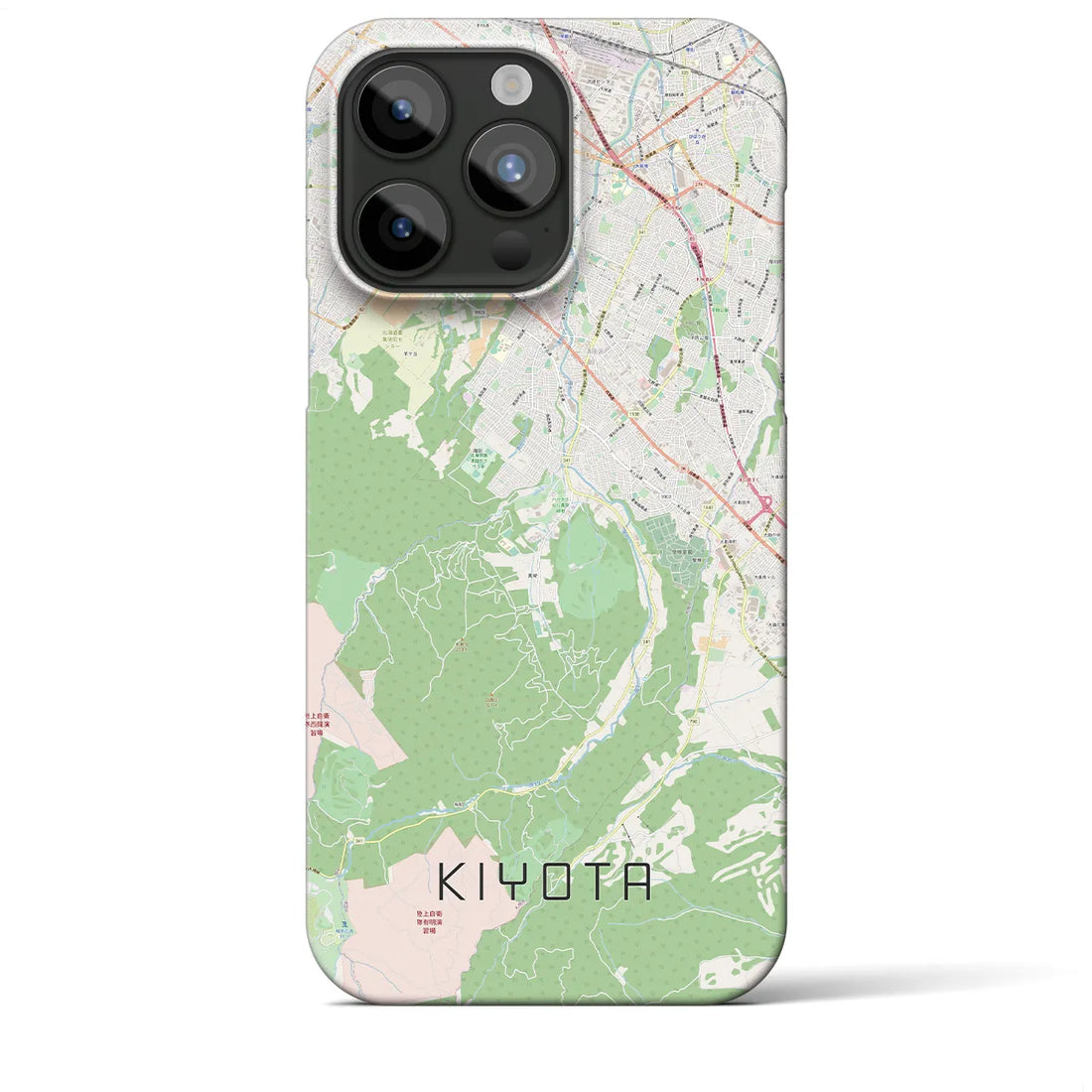 【清田】地図柄iPhoneケース（バックカバータイプ・ナチュラル）iPhone 15 Pro Max 用