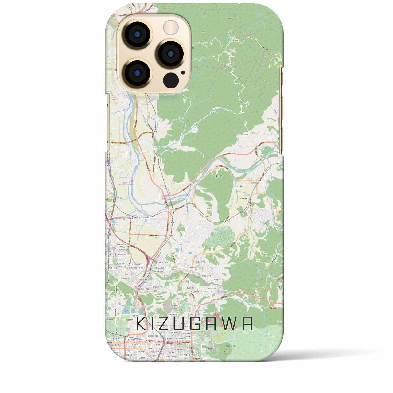 【木津川】地図柄iPhoneケース（バックカバータイプ・ナチュラル）iPhone 12 Pro Max 用