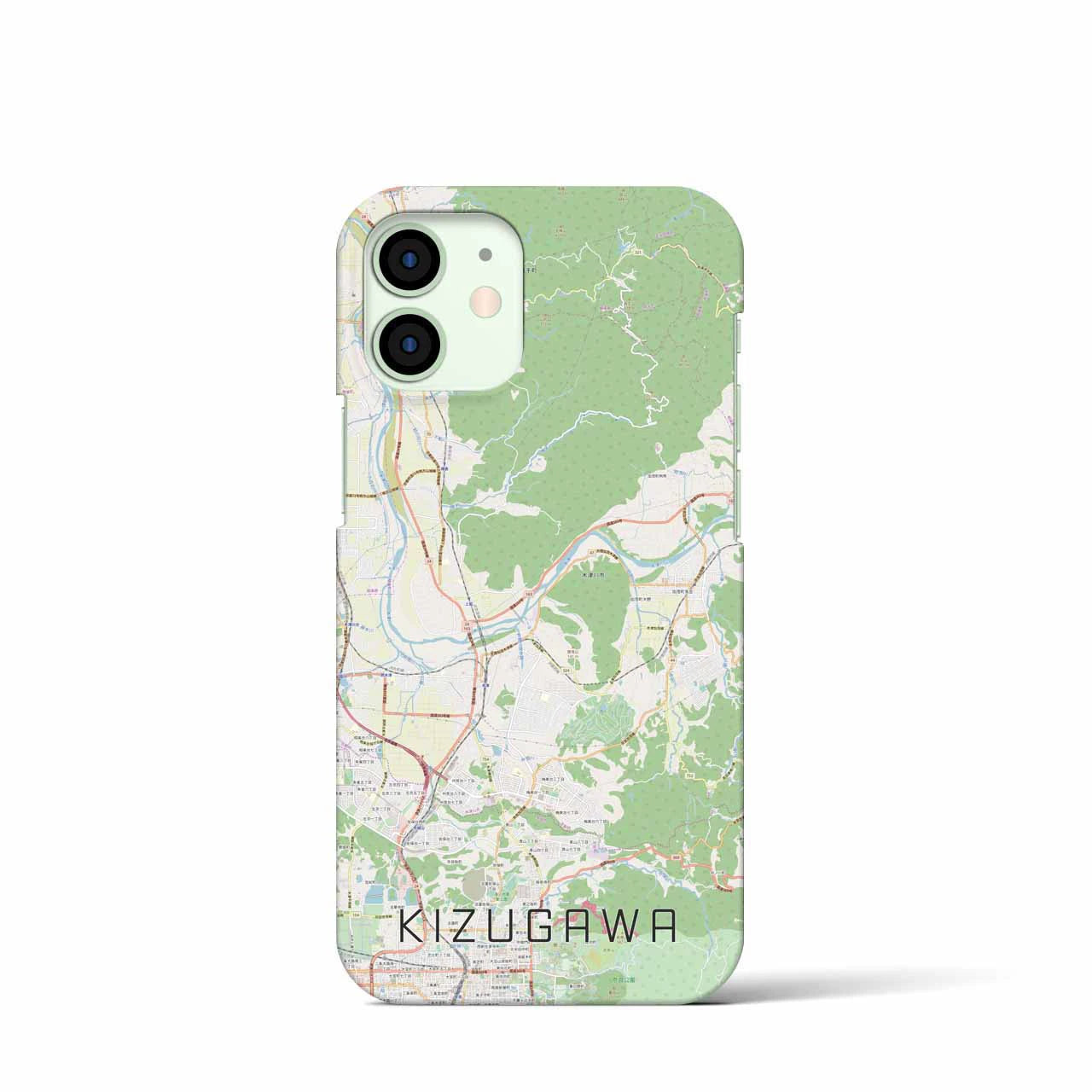 【木津川】地図柄iPhoneケース（バックカバータイプ・ナチュラル）iPhone 12 mini 用
