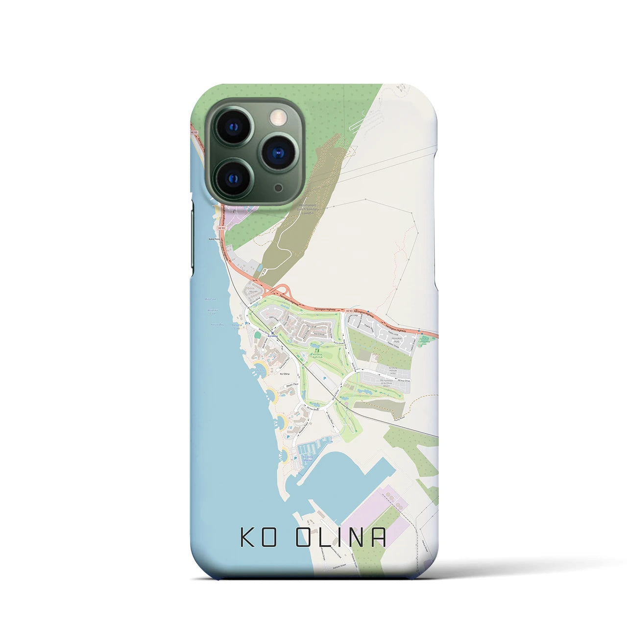 【コオリナ】地図柄iPhoneケース（バックカバータイプ・ナチュラル）iPhone 11 Pro 用