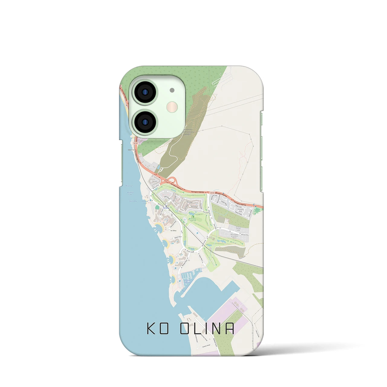 【コオリナ】地図柄iPhoneケース（バックカバータイプ・ナチュラル）iPhone 12 mini 用