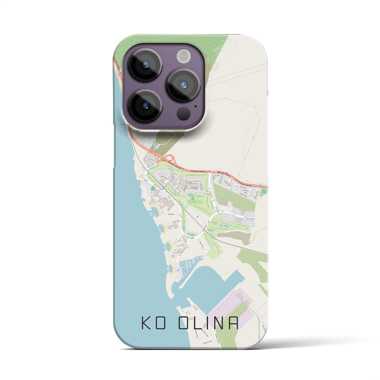 【コオリナ】地図柄iPhoneケース（バックカバータイプ・ナチュラル）iPhone 14 Pro 用