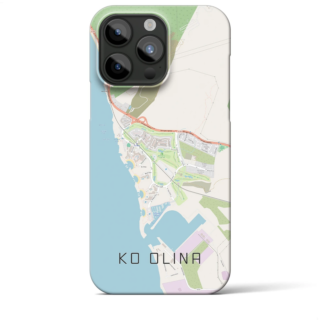 【コオリナ】地図柄iPhoneケース（バックカバータイプ・ナチュラル）iPhone 15 Pro Max 用