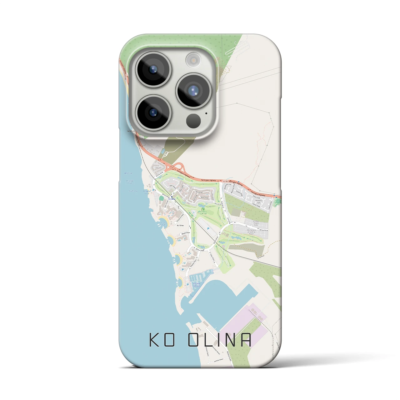 【コオリナ】地図柄iPhoneケース（バックカバータイプ・ナチュラル）iPhone 15 Pro 用