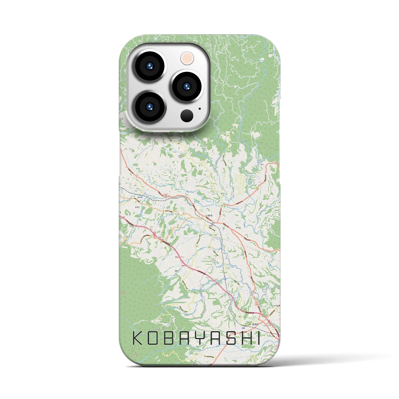【小林】地図柄iPhoneケース（バックカバータイプ・ナチュラル）iPhone 13 Pro 用