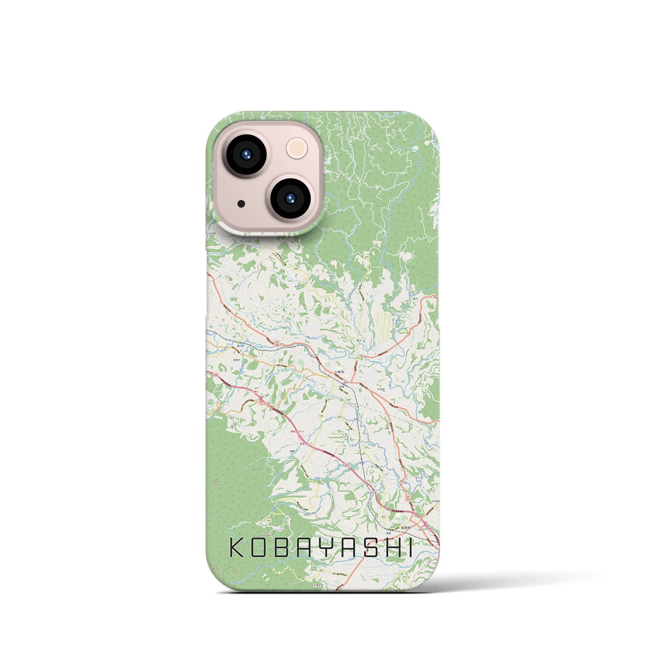 【小林】地図柄iPhoneケース（バックカバータイプ・ナチュラル）iPhone 13 mini 用