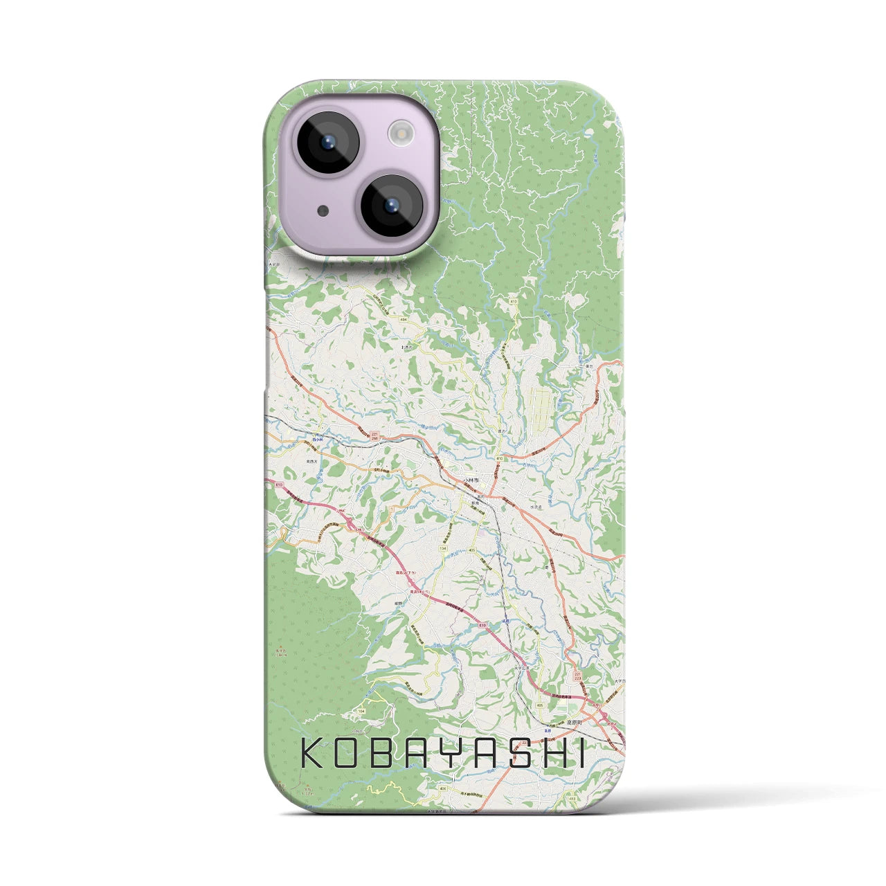 【小林】地図柄iPhoneケース（バックカバータイプ・ナチュラル）iPhone 14 用