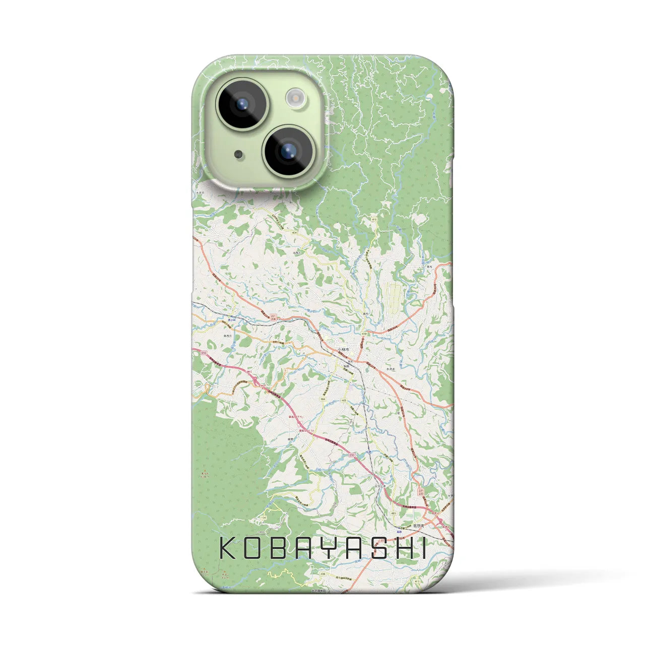 【小林】地図柄iPhoneケース（バックカバータイプ・ナチュラル）iPhone 15 用